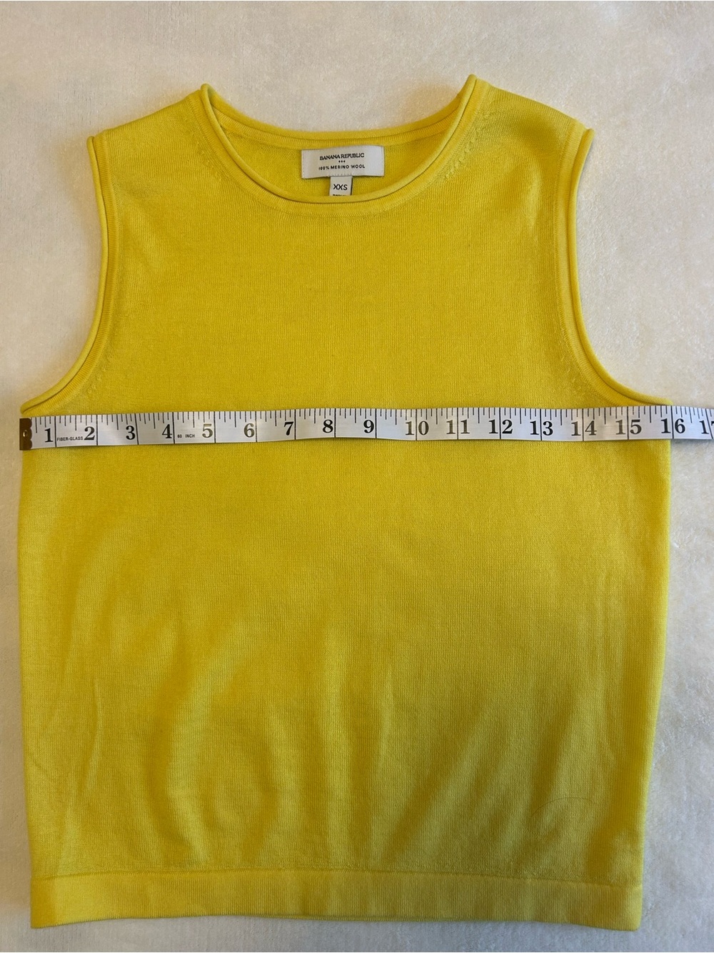 Banana Republic Merino Wool Sweater Shell Lemon Candy, Size XXS, NWOT - Picture 2 of 5